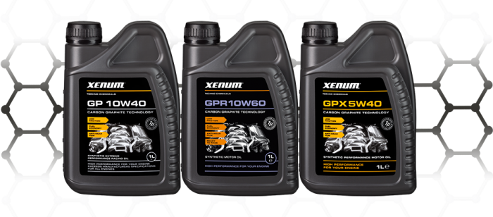 Xenum Graphite Oils - High performance oils - GP 10W40 - GPR 10W60 - GPX 5W40